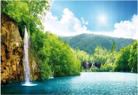 Fotótapéta Vízesés Természet Tó Kilátás Fali Tapéta Hálószoba 368x254