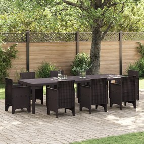 Kerti asztal Barna 300x100x73 cm Polirattan