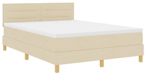Box Spring Ágy Matraccal Krém 140x200 cm Szövet