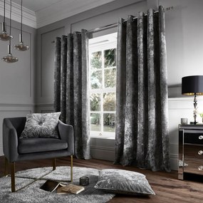 Szürke függöny szett 2 db-os 168x229 cm Crushed Velvet – Catherine Lansfield