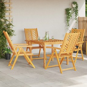 5 Darabos Kerti Étkező Szett Tömör Fa Akác