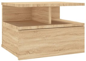 2 db sonoma tölgy szerelt fa lebegő éjjeliszekrény 40x31x27 cm