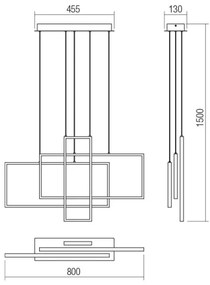 Redo 01-2314 - LED dimmelhető kábeles csillár PLANA LED/60W/230V arany
