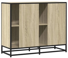 sonoma tölgy színű szerelt fa tálalóasztal 92 x 35 x 76 cm
