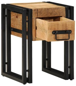 Kisasztal 30 x 30 x 40 cm Tömör mangófából és fémből készült