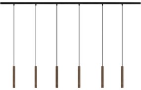 Modern sínrendszer 6 bronzból készült függőlámpa foglalattal, 1 fázisú - Slimline Keno