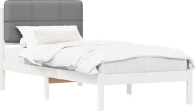 vidaXL Ágykeret Kárpitozott Fejtámlával Világosszürke 100 x 200 cm