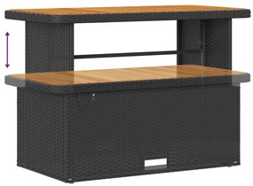 9 részes kerti kanapé szett párnákkal fekete poly rattan akáciából