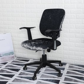 ForgószékHuzat (bársonyos, 2 részes, fekete)