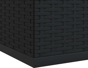 Fekete Polyrattan Kerti Párnatartó Doboz 100 X 97,5 X 104 Cm