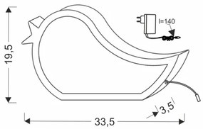 LED gyerek asztali lámpa BIRD LED/12W/230V rózsaszín