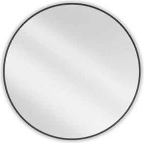 Mexen Loft fürdőszobai kerek tükör 90 cm, fekete keret - 9850-090-090-000-70