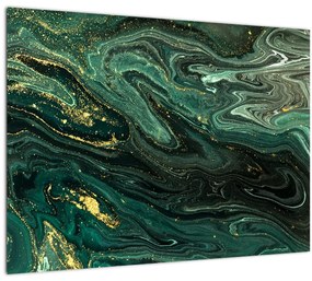 Kép - Zöld márvány (üvegen) (70x50 cm)