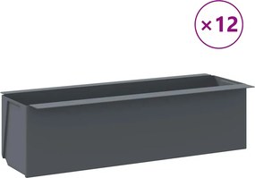 vidaXL 12 db szürke polipropilén virágláda raklapokhoz 36x13,5x9,5 cm