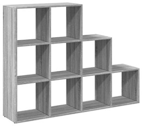 3 szintes szürke sonoma elválasztó könyvespolc 137,5x29x103,5cm