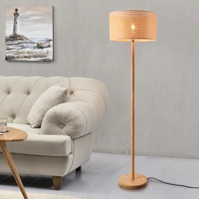 [lux.pro] Állólámpa Rochdale 1 x E27, max. 60W 154 cm Fa Rattan Lámpabúra: Sárgásbarna