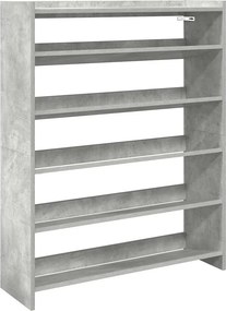 vidaXL betonszürke szerelt fa cipőtartó 80x25x100 cm
