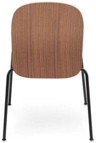 Barna rakásolható étkezőszék szett 2 db-os diófa dekorral Book – Gazzda