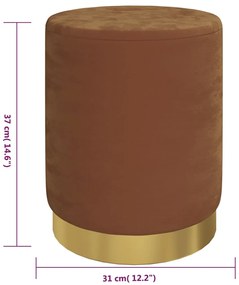 vidaXL barna kerek bársonyülőke tárolóval 31 x 37 cm