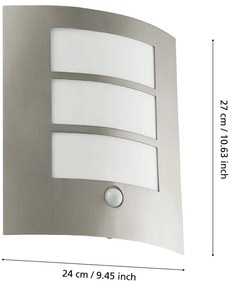 Fali kültéri lámpa (magasság 26 cm) CITY – EGLO