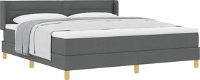 vidaXL Boxrugós ágy matracmal Sötétszürke 200 x 180 cm Poliészter