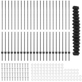 Láncos kerítés szett 2 darab Szürke Horganyzott acél 25 x 1.5 m