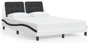 fehér és fekete műbőr ágykeret matrac nélkül Zadar 140 x 200 cm