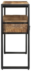 Fekete Asztalok 120x33x75 cm Tömör Mangófából és Fémből