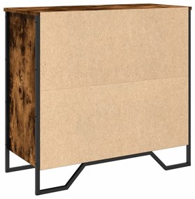 füstös tölgy színű szerelt fa tálalószekrény 79,5x35,5x74,5 cm