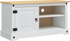 vidaXL TV szekrény Corona Fehér 100 x 40 x 52 cm Tömör fenyőfa