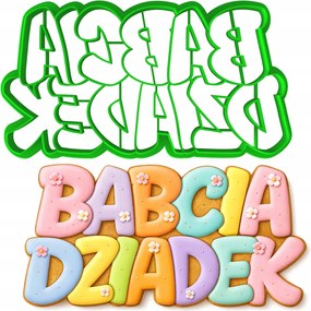 Mézeskalács lyukasztó Nagymama És Nagypapa Napja felirat Nagymama Nagypapa 12cm