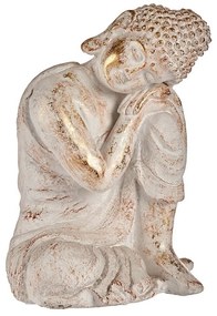 Dekoratív kerti figura Buddha Fehér Arany 43 cm