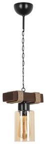 Láncra szerelt csillár JASMIN 1xE27/40W/230V barna/bézs