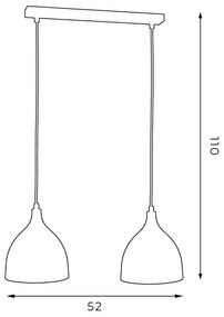 Csillár zsinóron NOAK 2xE27/15W/230V fehér