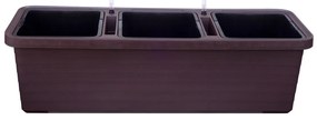 Plastia Berberis TRIO öntöző virágláda csokoládé, 117 cm