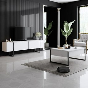 Luxe White and Black TV-asztal