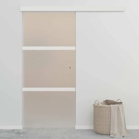 ezüstszínű ESG üveg és alumínium tolóajtó 90 x 212 cm