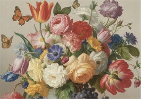 Stílusos Dekoratív Fotótapéta Flizelin Virágok és pillangók 312x219 Ragasztó