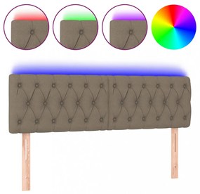 tópszínű szövet LED-es fejtámla 144x7x78/88 cm