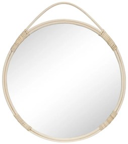 Malo tükör rattan, natúr, ø50 cm