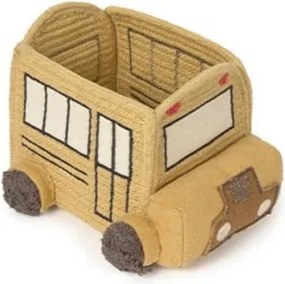 Okkersárga textil játéktároló kosár 22x19x15 cm School Bus – Lorena Canals