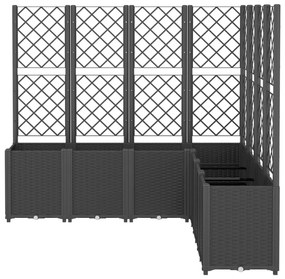 fekete polipropilén rácsos kerti ültetőláda 160 x 160 x 140 cm