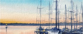 Kép - Csónakázás, akvárium (120x50 cm)