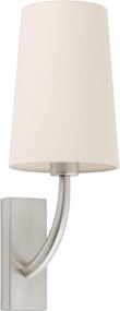 Faro Rem fali lámpa, nikkel/bézs, E27, textil ernyő, IP20