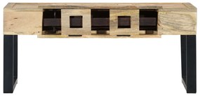 Magnókazetta formájú tömör mangófa dohányzóasztal 100x52x45 cm