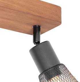 Ipari reflektor fekete fával, 2 lámpás - Kristina