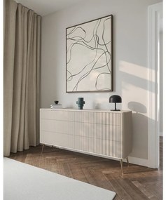 Komód Oglio O2  (szürkés bézs + arany). 1100653