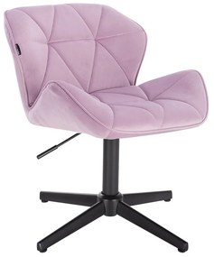 HR111CROSS Halványlila modern velúr szék fekete lábbal