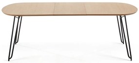 Natúr színű bővíthető étkezőasztal tölgyfa dekorral 90x140 cm Novac – Kave Home