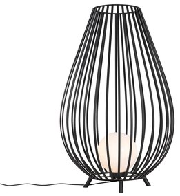 Design állólámpa fekete opállal 110 cm - Angela